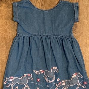 Embroidered Denim Dress